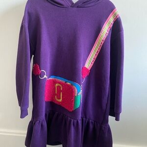 Marc Jacobs purple Kids Hoodie with Bag Design